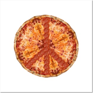 Peace Sign Pepperoni Pizza Pie Posters and Art